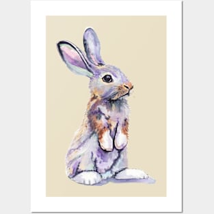 Cute Bunny Rabbit painting Posters and Art